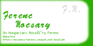 ferenc mocsary business card